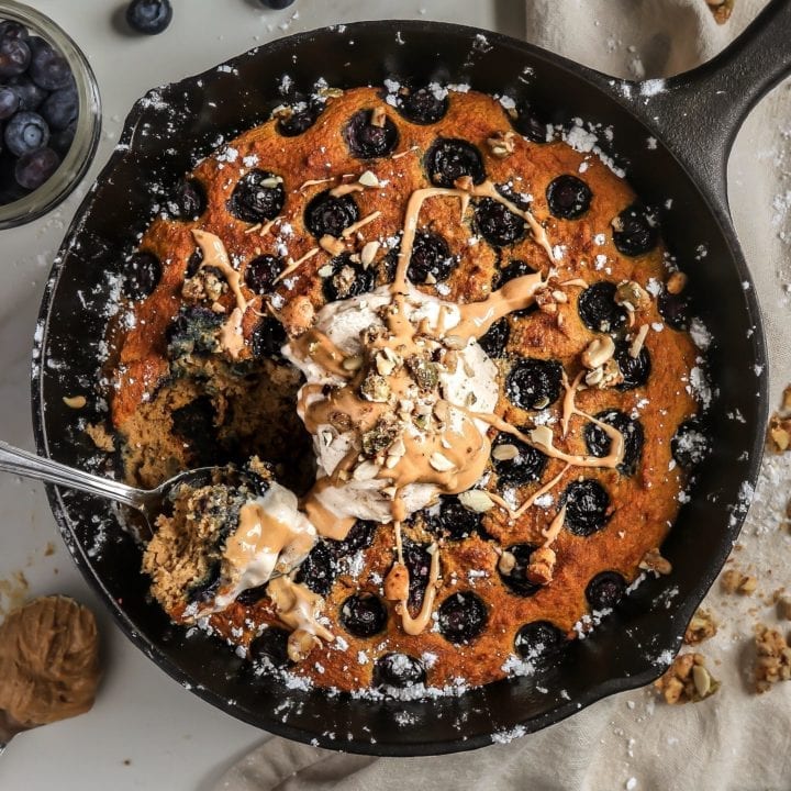 Pumpkin Blueberry Pancake Skillet (Paleo)