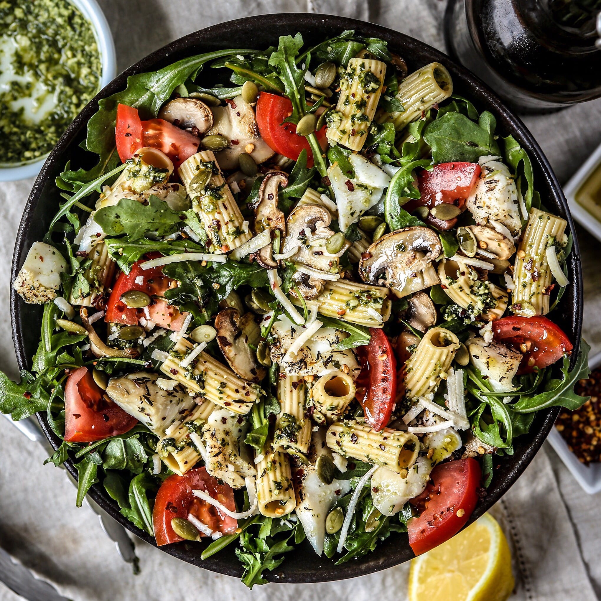 Pumpkin Seed Pesto Pasta with Haddock