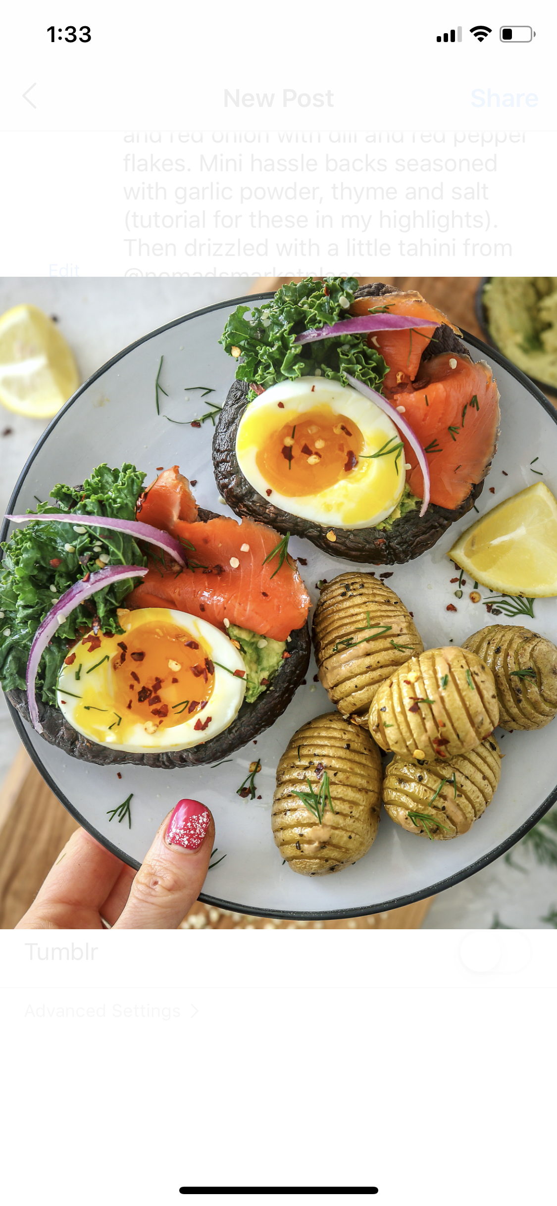 Stuffed Roasted Portobellos with Egg and Smoked Salmon