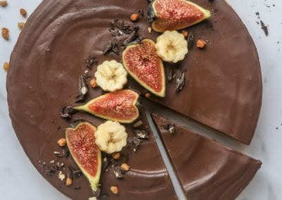 Creamy Chocolate Banana Tart with Cashew Oat Crust