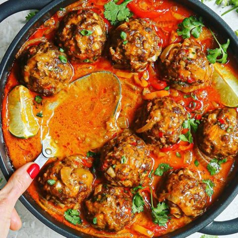 Mango Thai Red Curry Meatballs