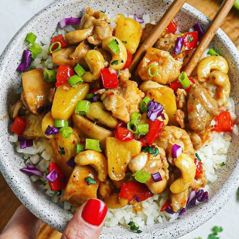 15-Minute Sweet and Spicy Pineapple Cashew Chicken