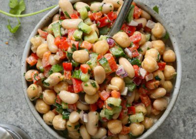 Two Bean Salad with Creamy Tahini Dressing