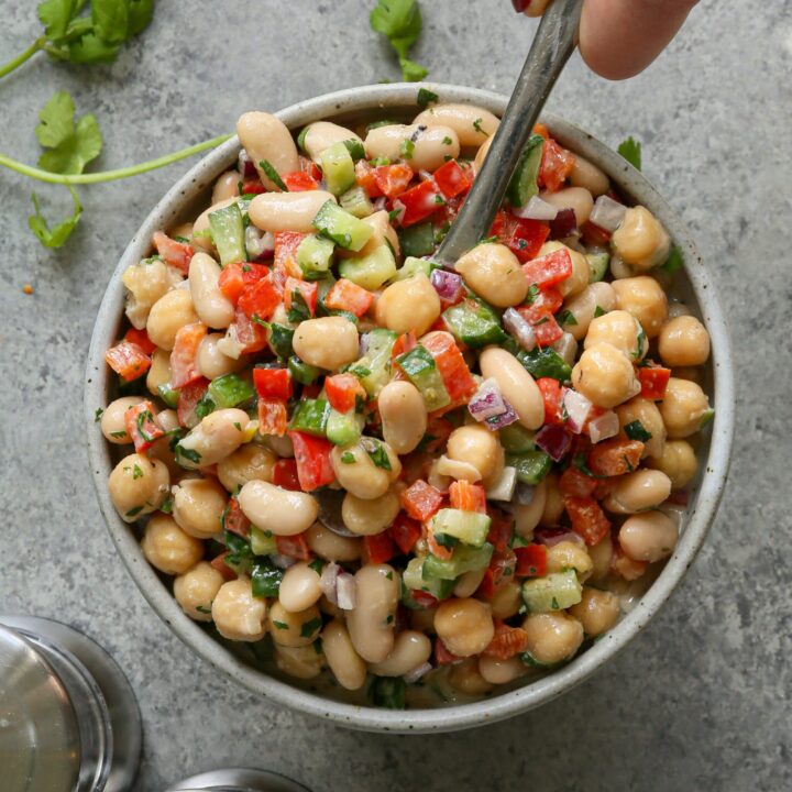 Two Bean Salad with Creamy Tahini Dressing