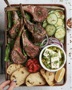 Easy Roasted Moroccan Rack of Lamb with Honey-Olive Oil Feta