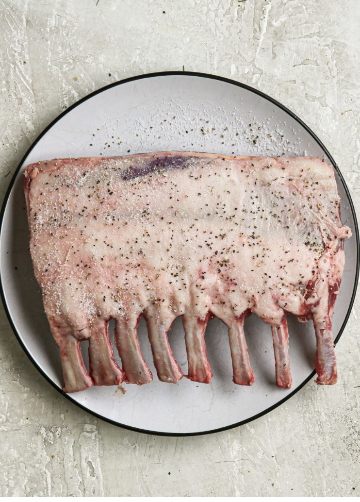 Easy Roasted Moroccan Rack of Lamb with Honey-Olive Oil Feta