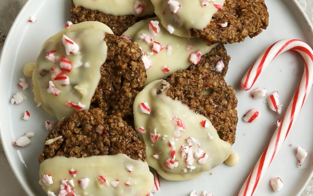 White Chocolate Chip Peppermint Oatmeal Cookies