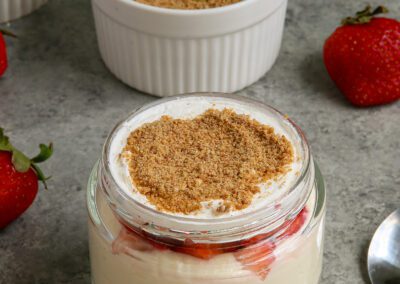 High-Protein Strawberry Cheesecake Jars