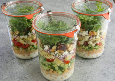 Chickpea Salad Jars with Creamy Caper Dressing