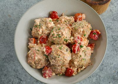Baked Feta Turkey Meatballs
