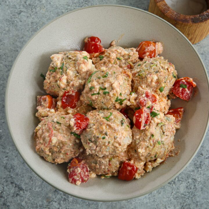 Baked Feta Turkey Meatballs